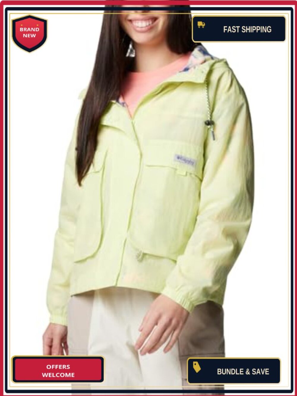 Women's Fleece-Lined Water Repellent Fishing Jacket with Hood